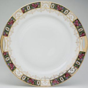 ANTIQUE STRIEGAU SILESIA PORCELAIN PLATER HANDLED
